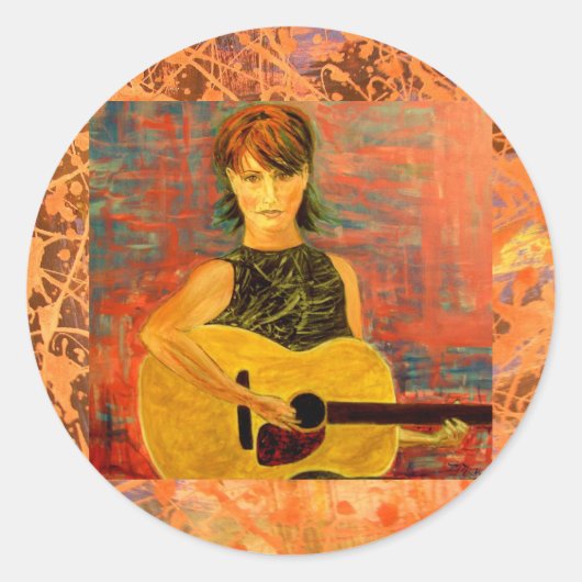 Akustik-Tropfen Runder Aufkleber (Vorderseite)