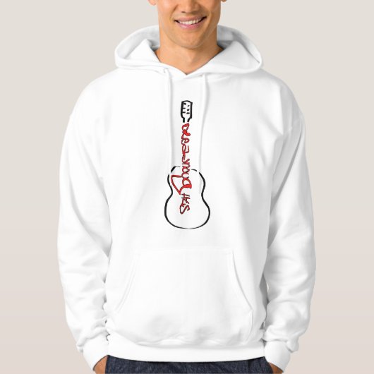 Akustikgitarre Abstraktes Logo rot Hoodie (Vorderseite)