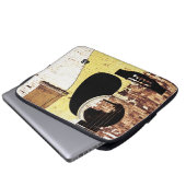 Akustikgitarre auf Ziegelsteincollage Laptopschutzhülle (Vorne Knopf)