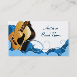 Akustikgitarre-blaue Ausdruck-Visitenkarten Visitenkarte
