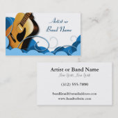 Akustikgitarre-blaue Ausdruck-Visitenkarten Visitenkarte (Vorne/Hinten)