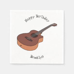 Akustikgitarre Cartoon-Illustration Serviette