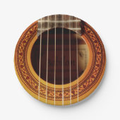 Akustikgitarre-Detail Pappteller (Vorderseite)
