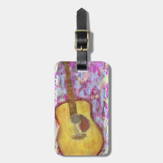Akustikgitarre-Farben Gepäckanhänger (Vorderseite vertikal)