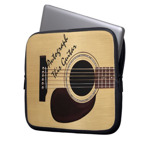 Akustikgitarre-Gewohnheits-Autogramm Laptopschutzhülle (Vorderseite Links)