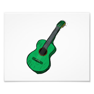 Akustikgitarre grafisches einfaches green.png fotodruck