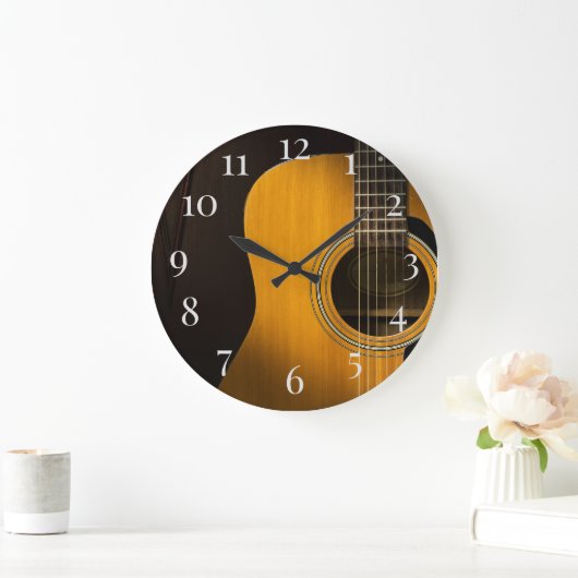 Akustikgitarre Große Wanduhr (Zuhause)