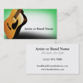 Akustikgitarre-Grün-Künstler-Visitenkarten Visitenkarte (Vorne/Hinten)