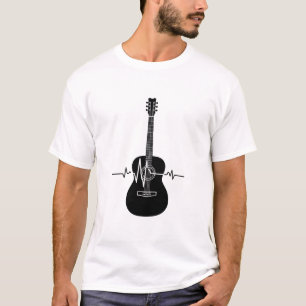 Akustikgitarre Herzschlag Lebensader - Musikliebha T-Shirt