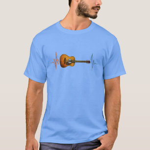 Akustikgitarre Herzschlag Linie Musik Rhythmus Kun T-Shirt