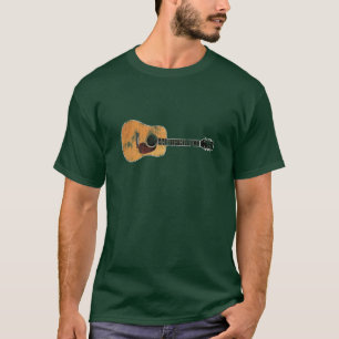 Akustikgitarre horizontal (beunruhigt) T-Shirt
