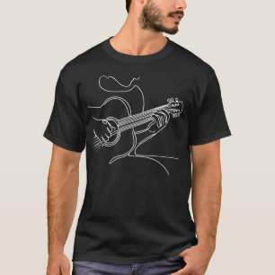 Akustikgitarre Line Art - Minimalistische Grafikgi T-Shirt