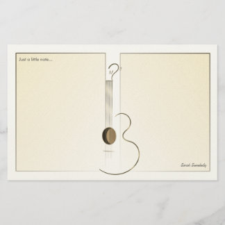 Akustikgitarre-Logo-Entwurfs-Briefpapier Briefpapier