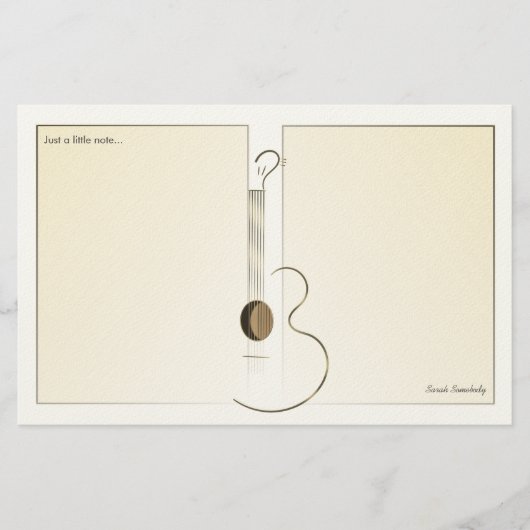 Akustikgitarre-Logo-Entwurfs-Briefpapier Briefpapier (Vorderseite)