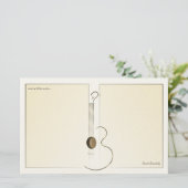 Akustikgitarre-Logo-Entwurfs-Briefpapier Briefpapier (Stehend Vorderseite)