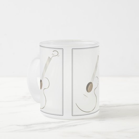 Akustikgitarre-Logo-Entwurfs-Tassen Mattglastasse (Vorderseite Links)