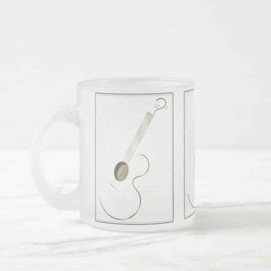 Akustikgitarre-Logo-Entwurfs-Tassen Mattglastasse (Links)