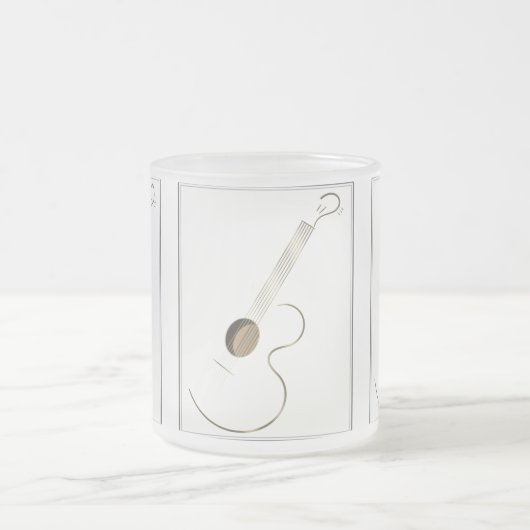 Akustikgitarre-Logo-Entwurfs-Tassen Mattglastasse (Mittel)