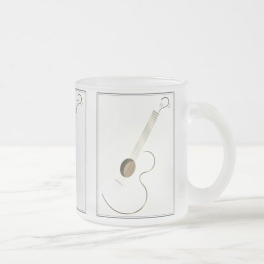 Akustikgitarre-Logo-Entwurfs-Tassen Mattglastasse (Rechts)