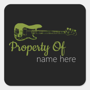 Akustikgitarre-Logo personalisiert Quadratischer Aufkleber