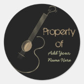 Akustikgitarre-Logo-personalisierte Aufkleber (Vorderseite)