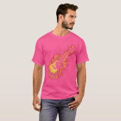 Akustikgitarre mit Flammen T-Shirt (Vorne ganz)