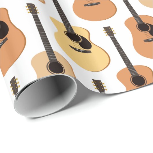 Akustikgitarre-Muster Geschenkpapier (Rolleneckpunkt)