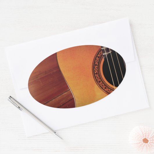 Akustikgitarre Ovaler Aufkleber (Umschlag)