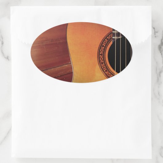 Akustikgitarre Ovaler Aufkleber (Tasche)