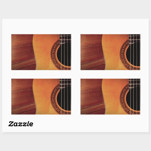 Akustikgitarre Rechteckiger Aufkleber (Blatt)