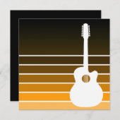 Akustikgitarre-Silhouette: Bernstein verblassen Einladung (Vorne/Hinten)