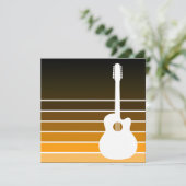 Akustikgitarre-Silhouette: Bernstein verblassen Einladung (Stehend Vorderseite)