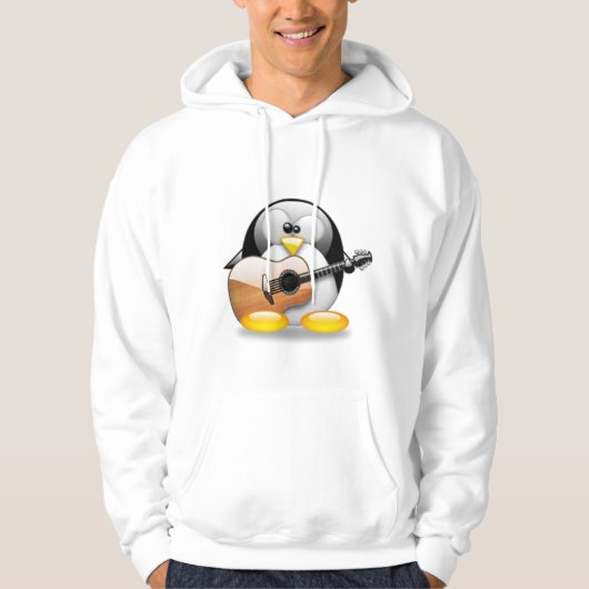 Akustikgitarre Tux (Linux Tux) Hoodie (Vorderseite)