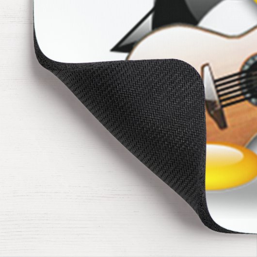 Akustikgitarre Tux (Linux Tux) Mousepad (Ecke)