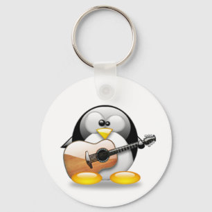 Akustikgitarre Tux (Linux Tux) Schlüsselanhänger