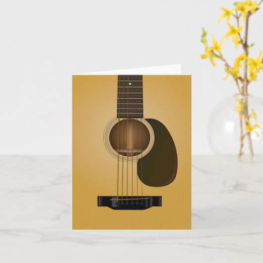 Akustikgitarreanmerkungs-Kartenentwurf Karte (Gelbe Blume)