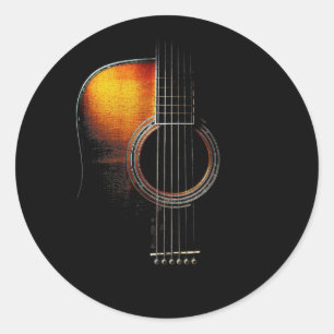 Akustikgitarren-Aufkleber Runder Aufkleber
