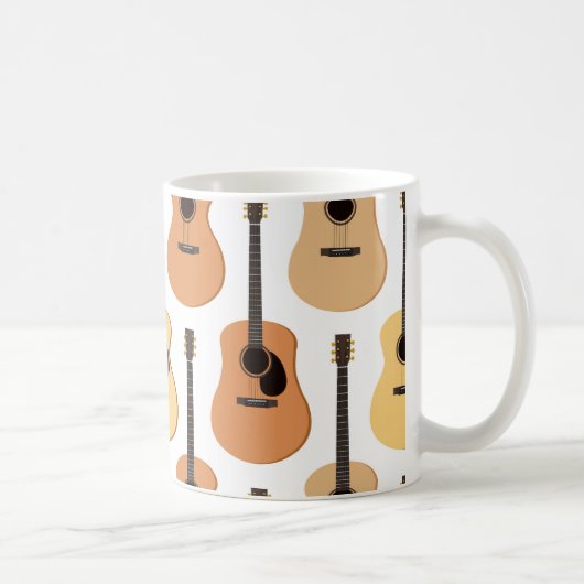 Akustikgitarren-Muster Kaffeetasse (Rechts)