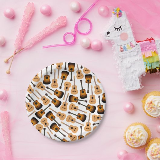 Akustikgitarren Pappteller (Party)