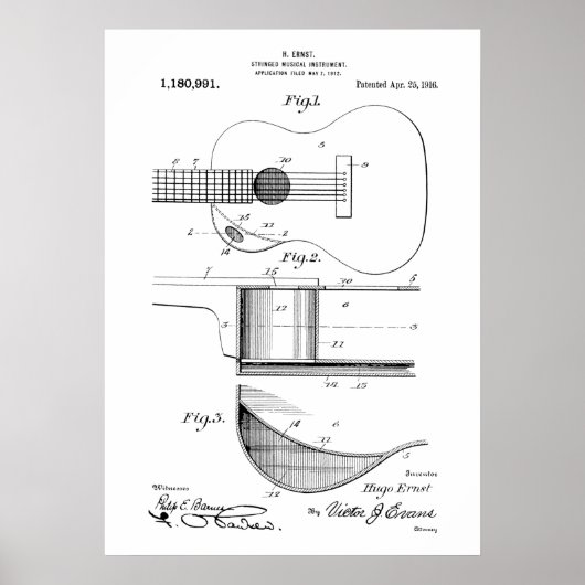 Akustikgitarren-Patent Poster (Vorne)