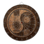 Akustikgitarren Yin Yang mit hölzernem Korn-Effekt Dartscheibe (vorne)