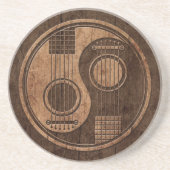 Akustikgitarren Yin Yang mit hölzernem Korn-Effekt Untersetzer (Vorne)