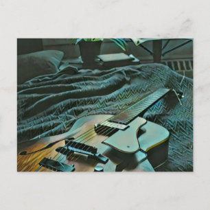 Akustikgitarrenspieler Postkarte