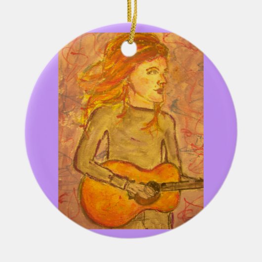 Akustikgitarrezeichnen Keramik Ornament (Vorne)