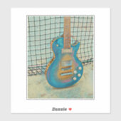 Akustikgitarrist Aufkleber (Blatt)