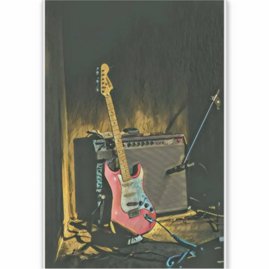 Akustikgitarrist Aufkleber (Vorderseite)