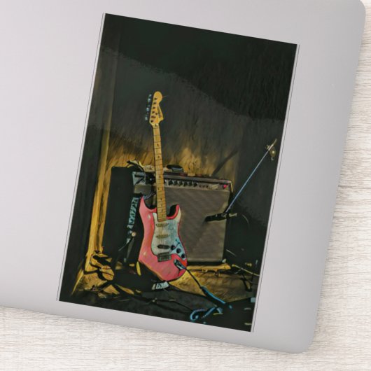 Akustikgitarrist Aufkleber (Detail)