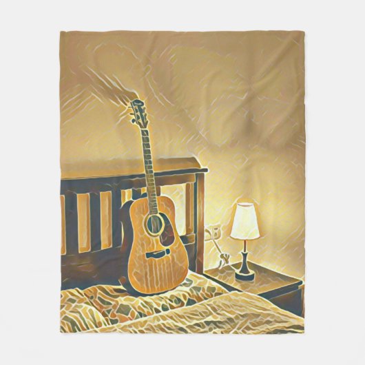 Akustikgitarrist Fleecedecke (Vorderseite)