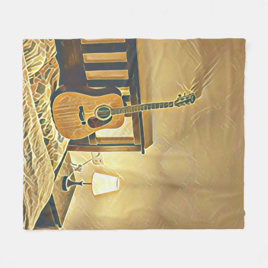 Akustikgitarrist Fleecedecke (Vorderseite (Horizontal))