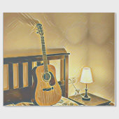 Akustikgitarrist Geschenkpapier (Flach)